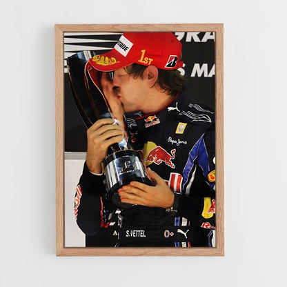 ap-sebastian vettel-3 cadre Bois clair