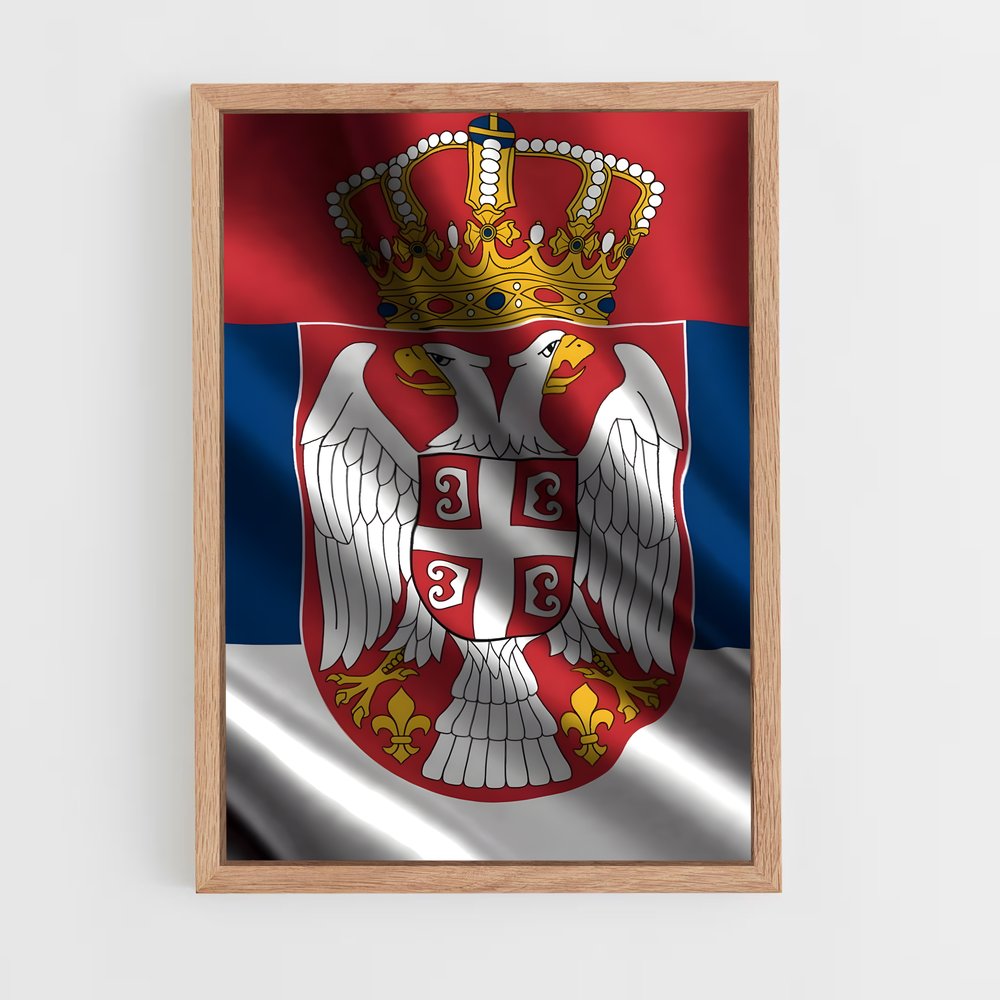 ap-serbia flag-2 cadre Bois clair