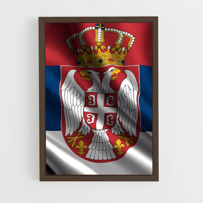 ap-serbia flag-2 cadre Bois foncé