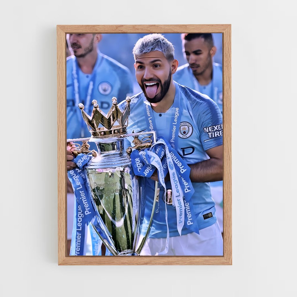 ap-sergio aguero-3 cadre Bois clair