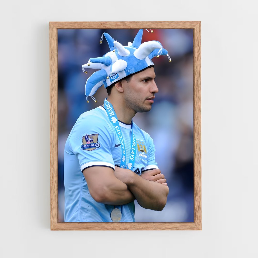 ap-sergio aguero-7 cadre Bois clair