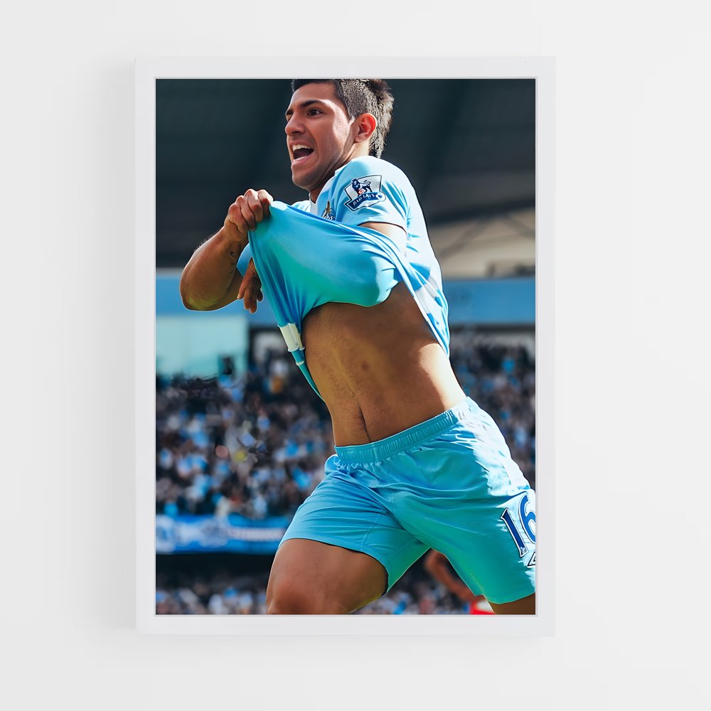 ap-sergio aguero-8 cadre Blanc