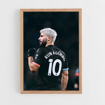 ap-sergio aguero-9 cadre Bois clair