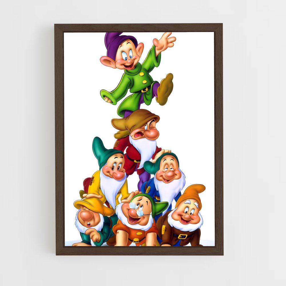 ap-seven dwarfs-2 cadre Bois foncé