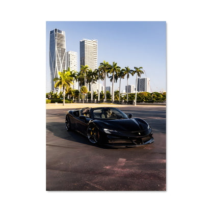Poster Ferrari Noir Urbain