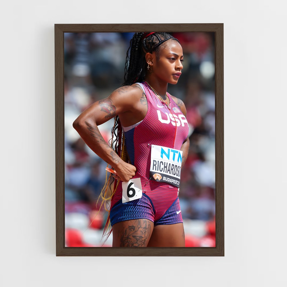 ap-sha'carri richardson-1 cadre Bois foncé