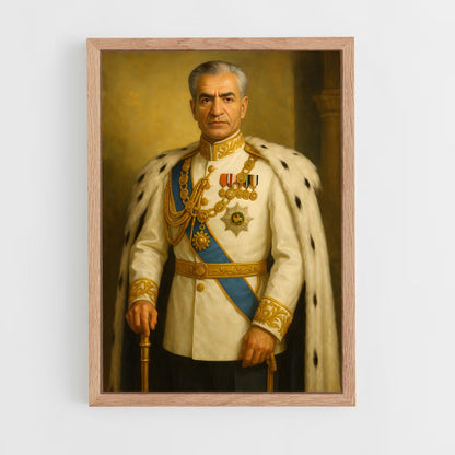 ap-shah mohammad reza pahlavi-1 cadre Bois clair