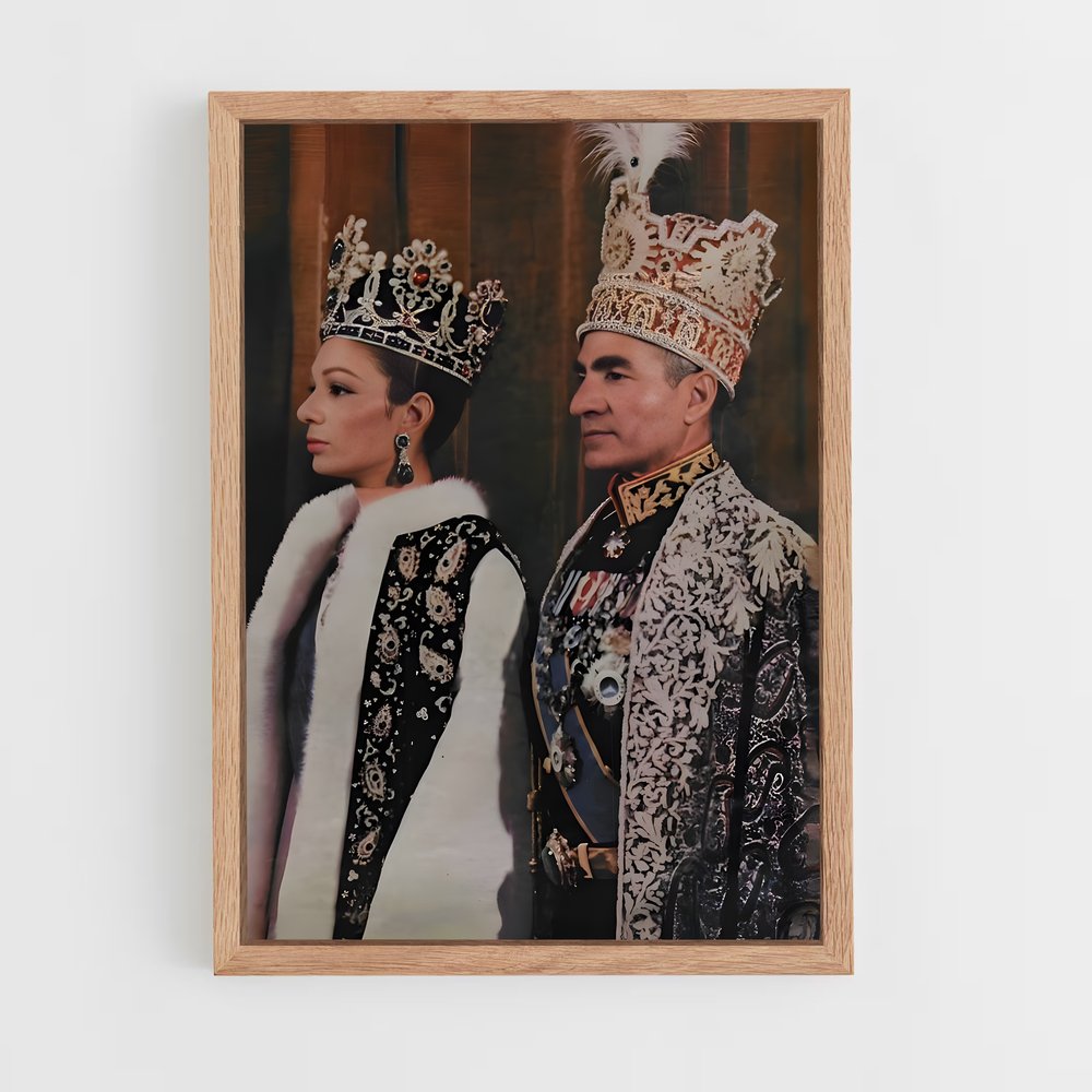 ap-shah mohammad reza pahlavi-10 cadre Bois clair