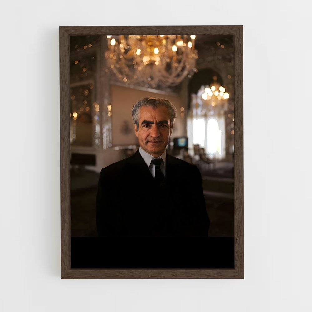ap-shah mohammad reza pahlavi-2 cadre Bois foncé