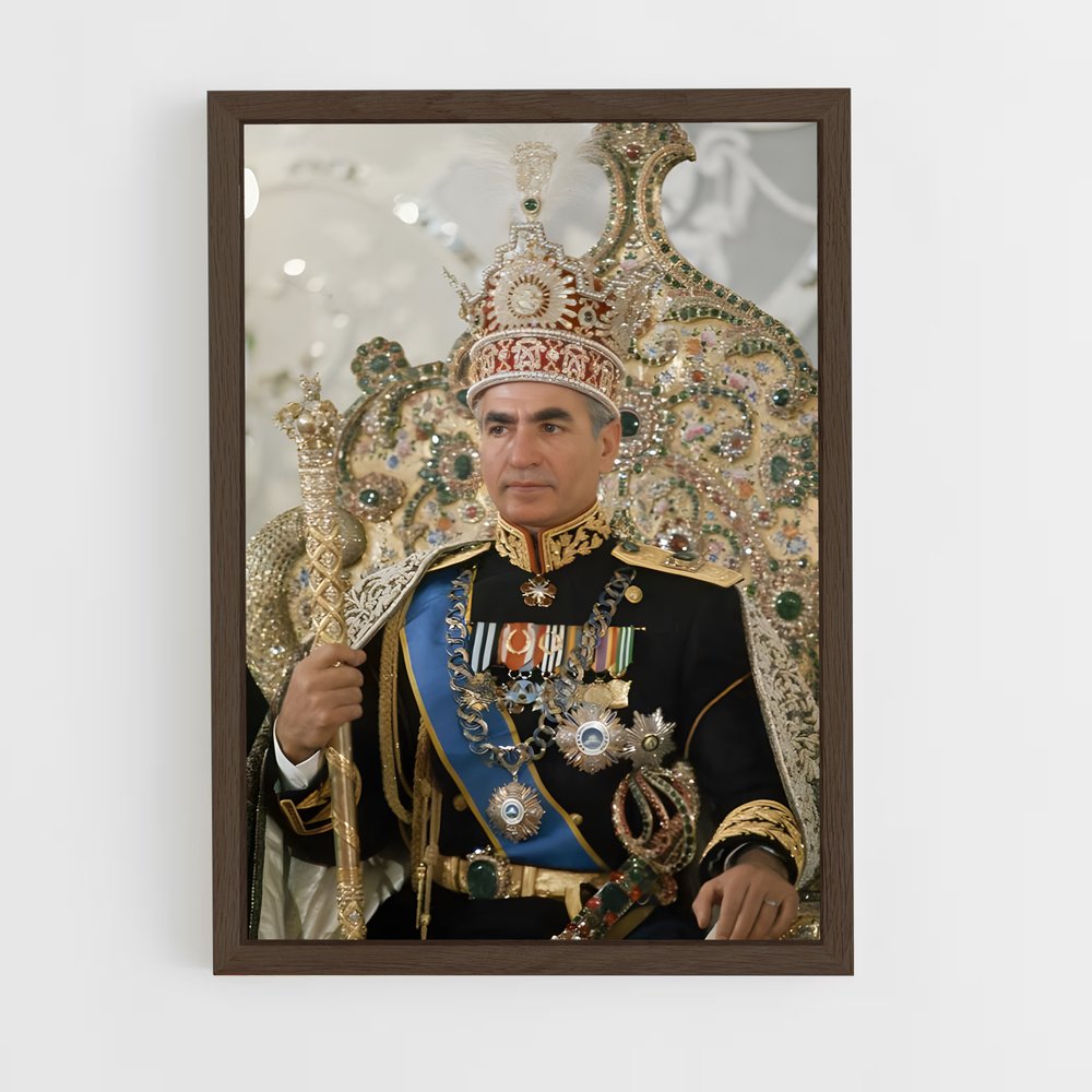 ap-shah mohammad reza pahlavi-5 cadre Bois foncé