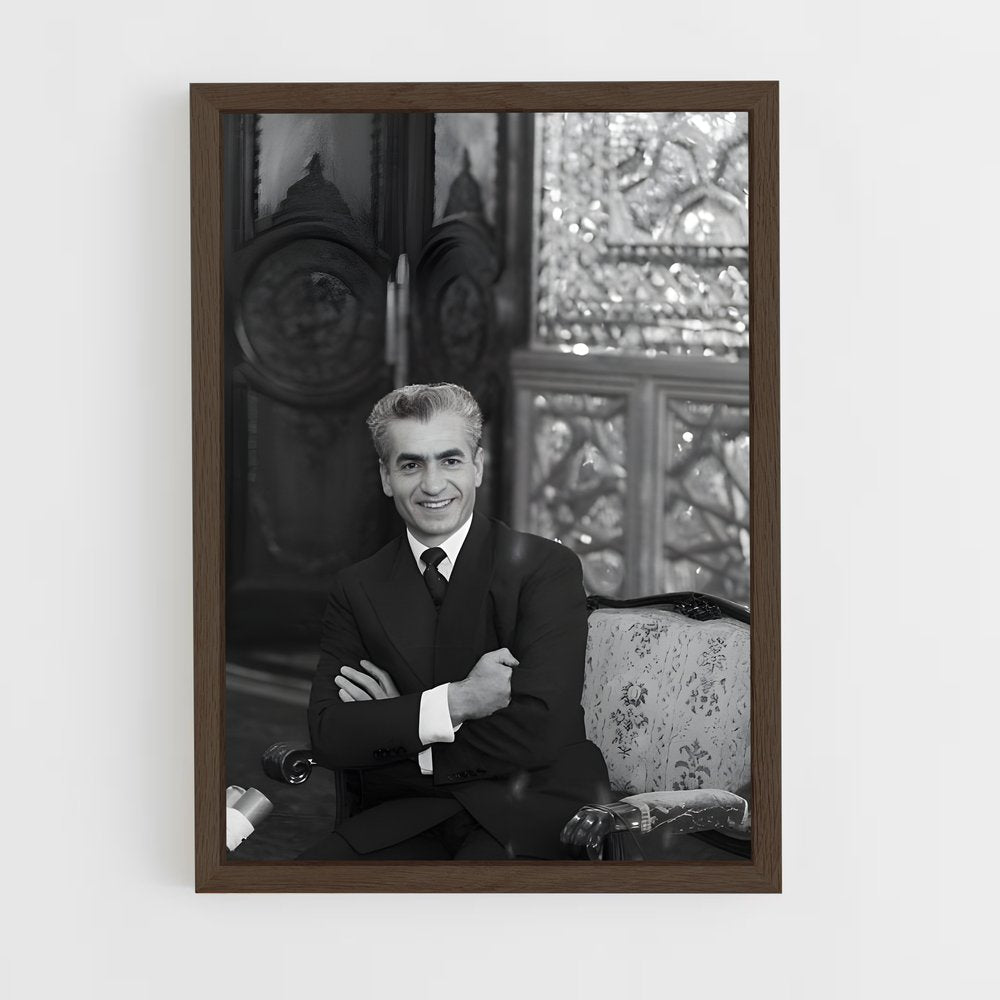 ap-shah mohammad reza pahlavi-8 cadre Bois foncé