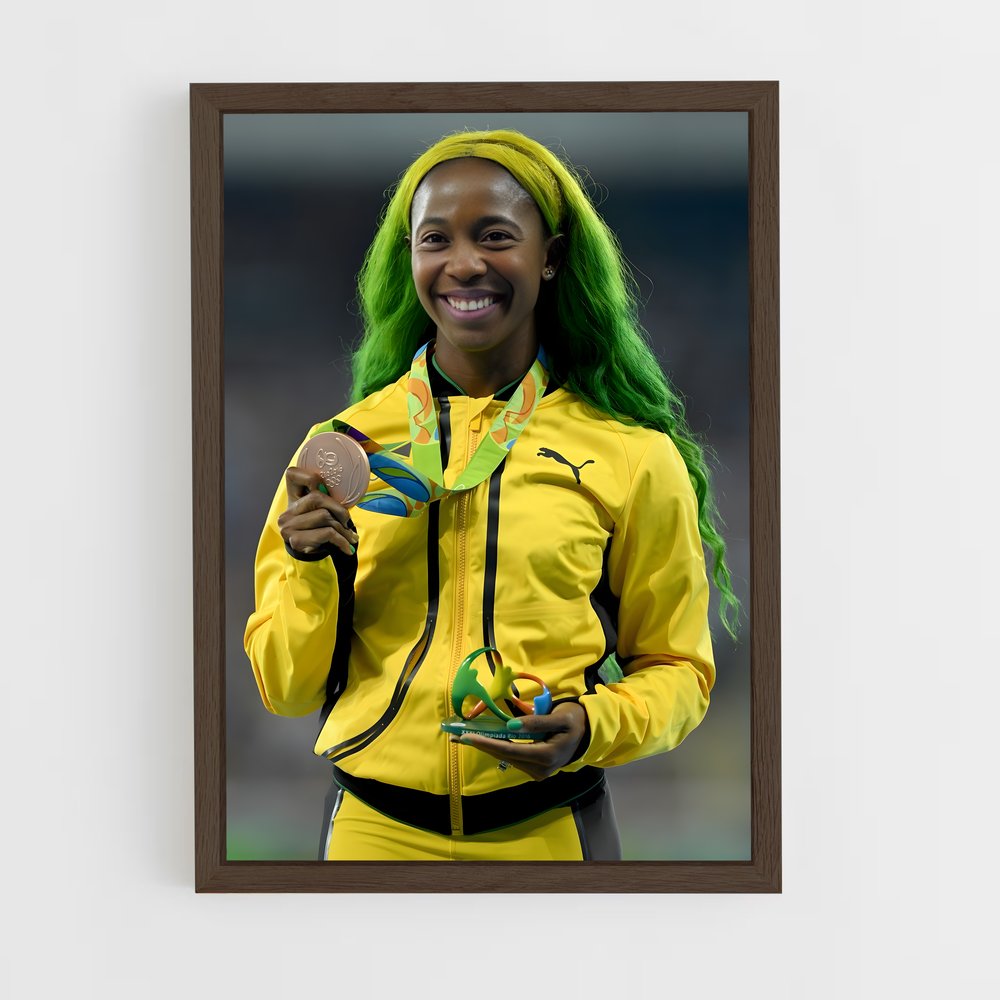ap-shelly-ann fraser-pryce-4 cadre Bois foncé