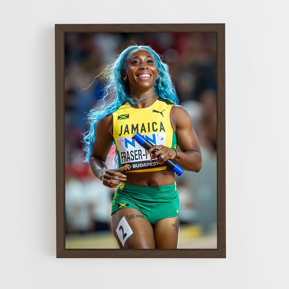 ap-shelly-ann fraser-pryce-6 cadre Bois foncé