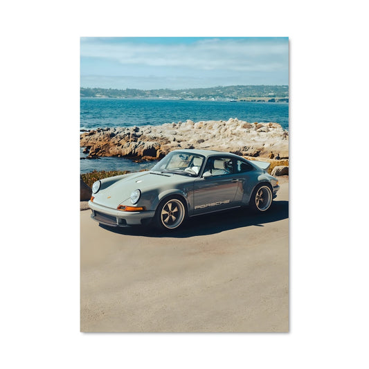 Poster Porsche sur la Plage