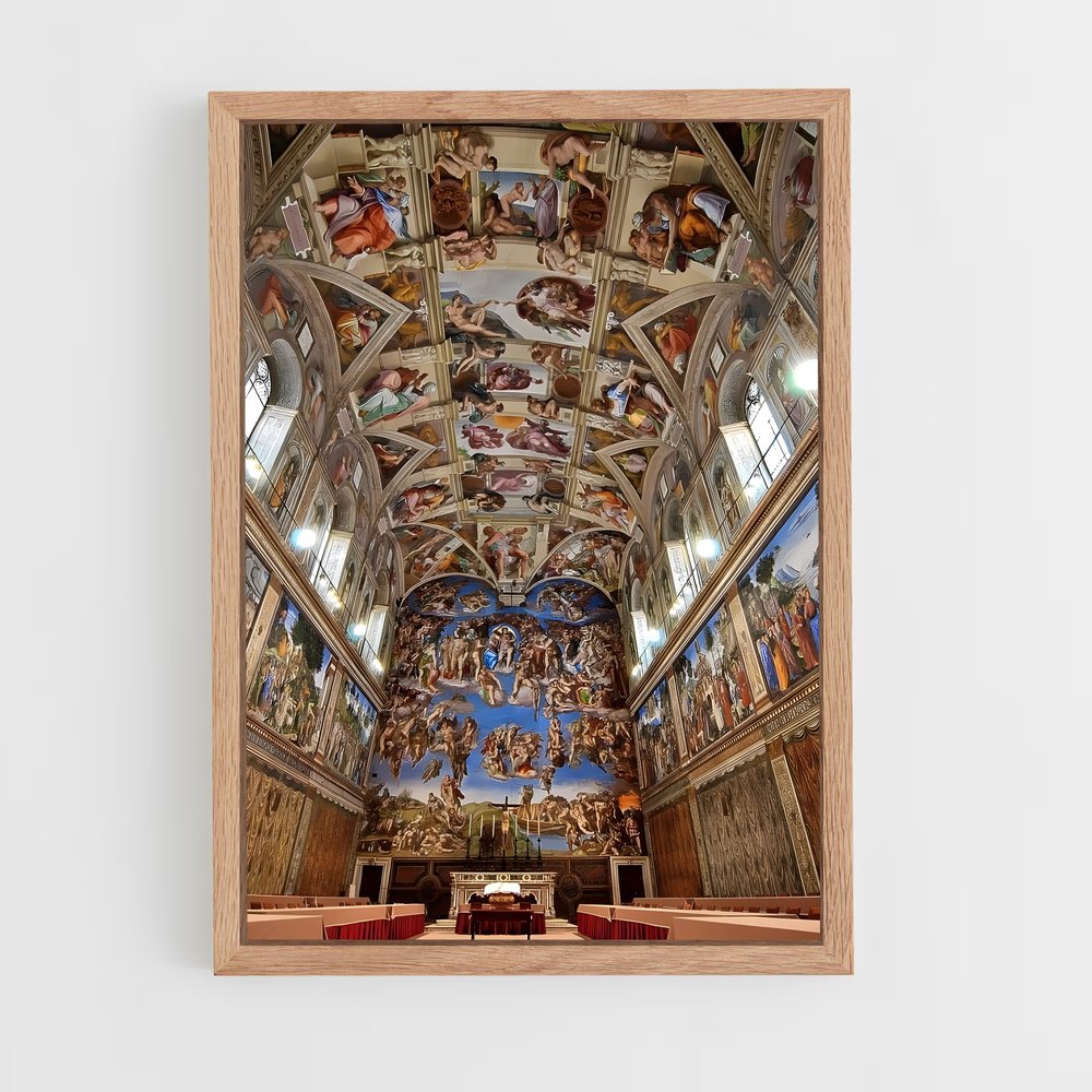 ap-sistine chapel-2 cadre Bois clair