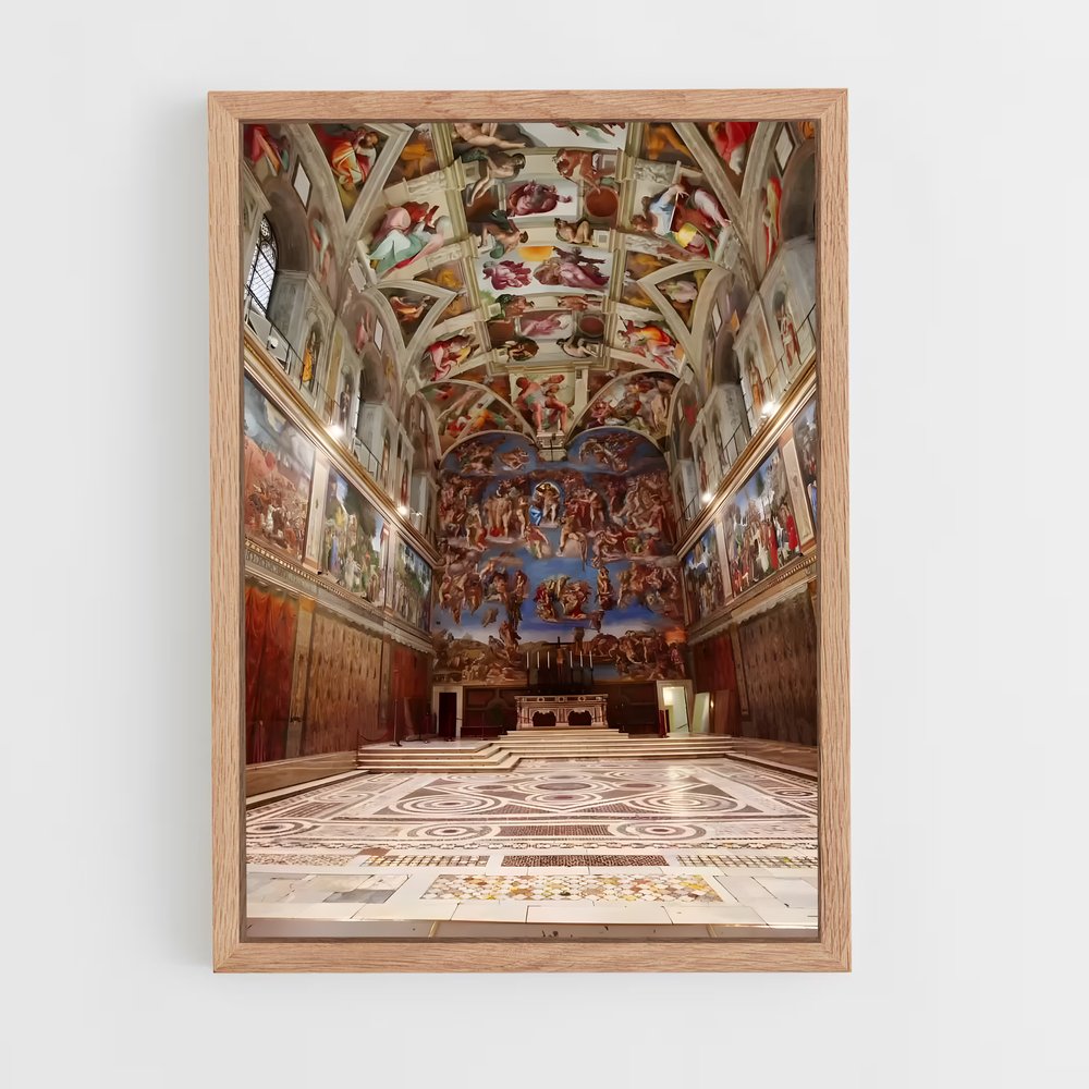 ap-sistine chapel-9 cadre Bois clair