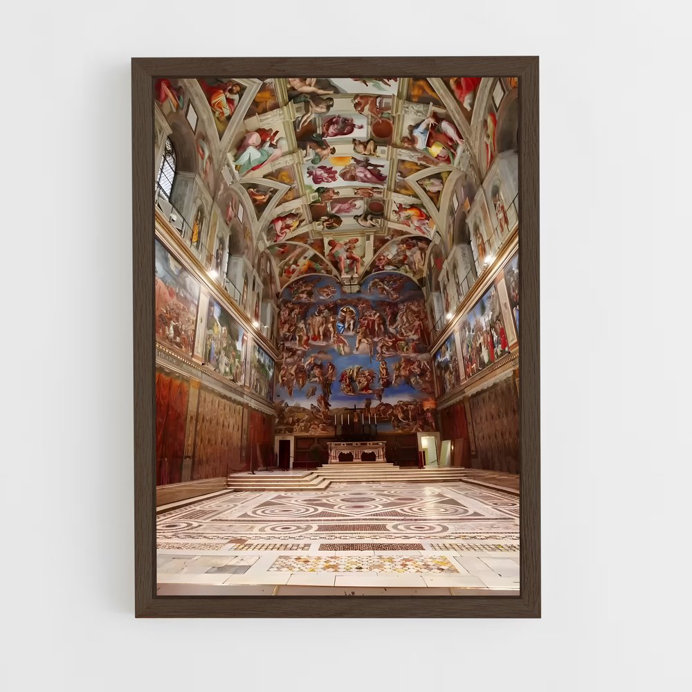 ap-sistine chapel-9 cadre Bois foncé