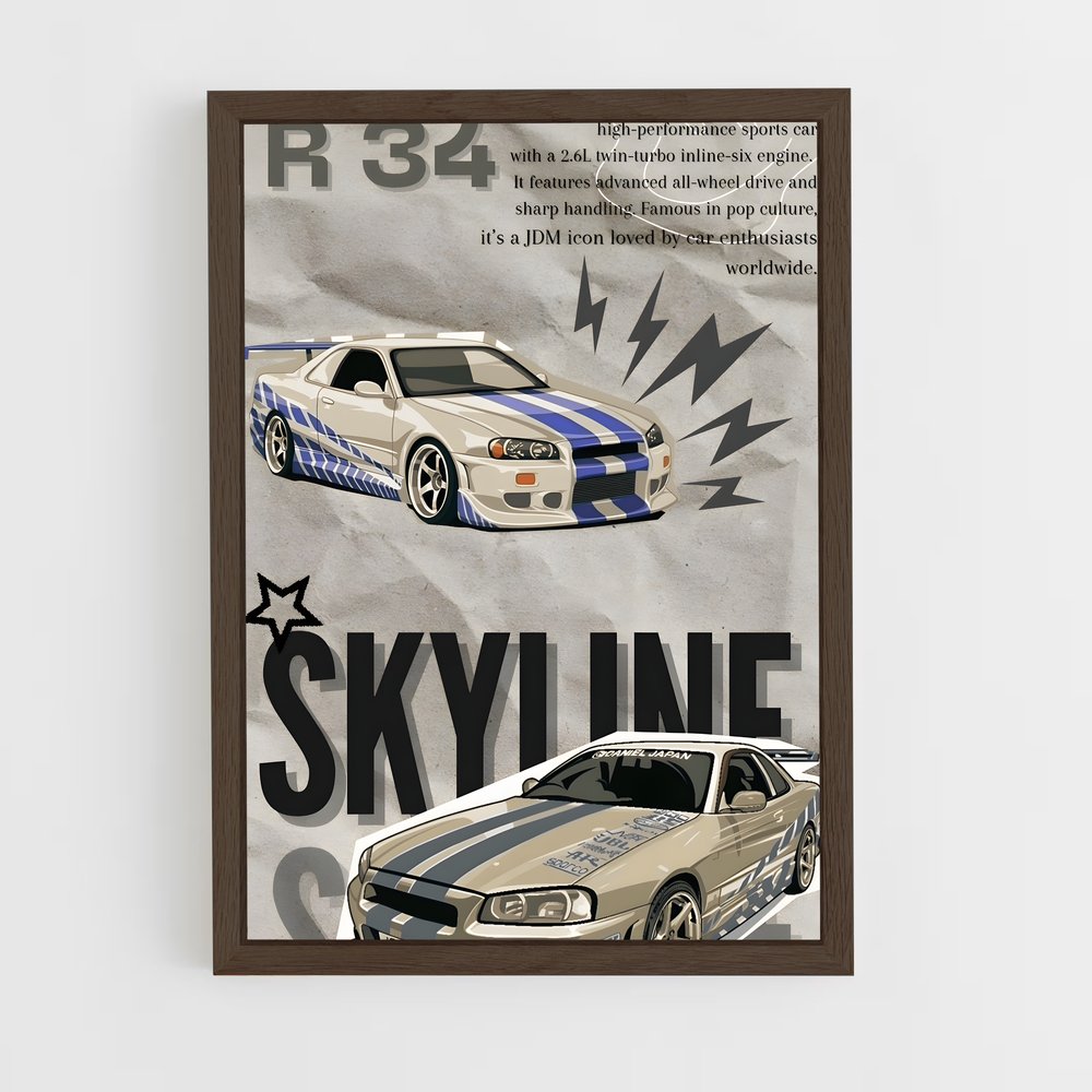ap-skyline gt-r r32-2 cadre Bois foncé
