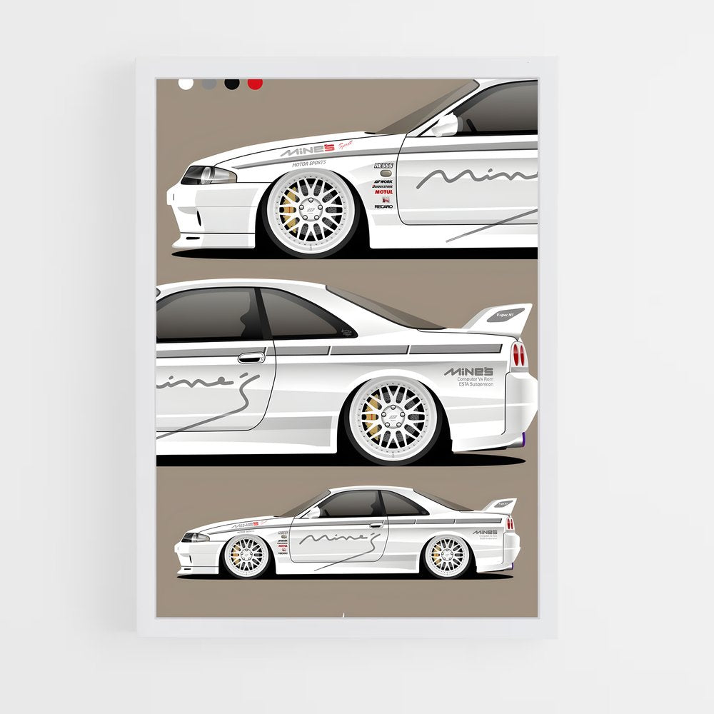 ap-skyline gt-r r33-1 cadre Blanc