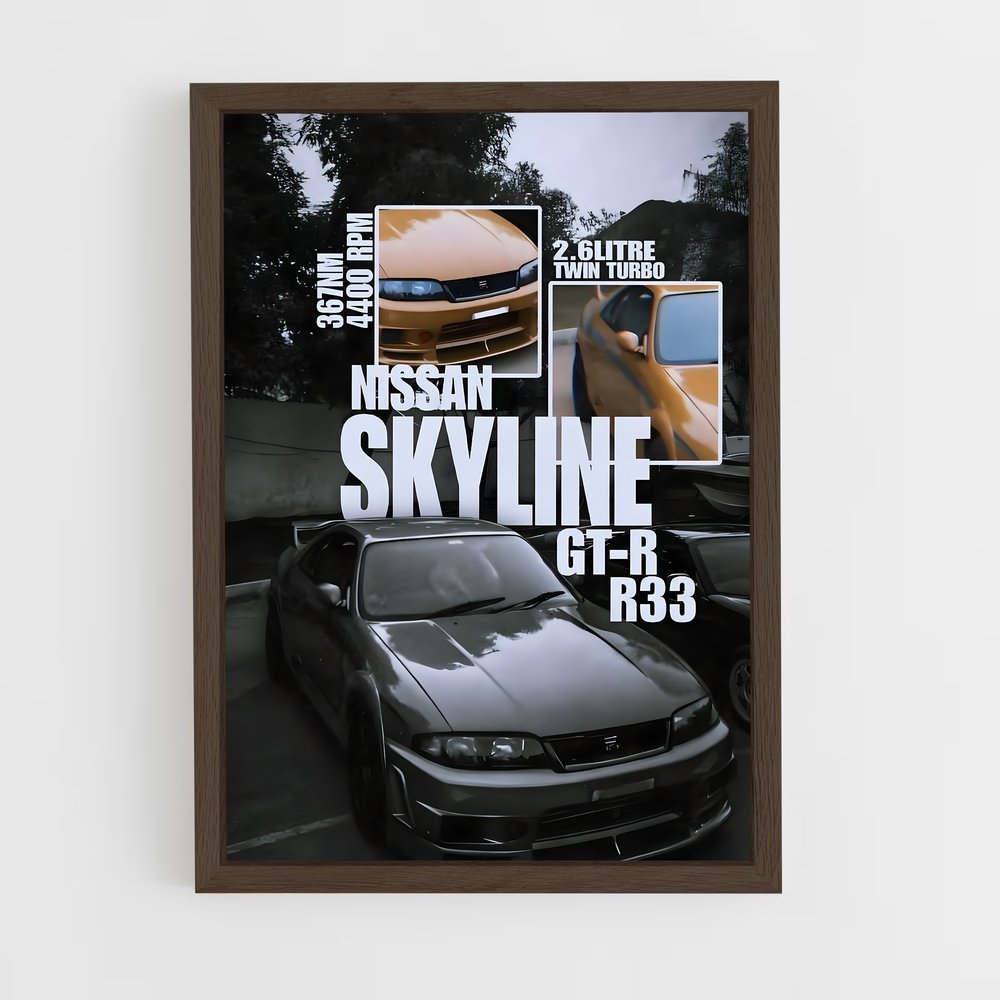 ap-skyline gt-r r33-3 cadre Bois foncé