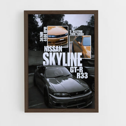 ap-skyline gt-r r33-3 cadre Bois foncé