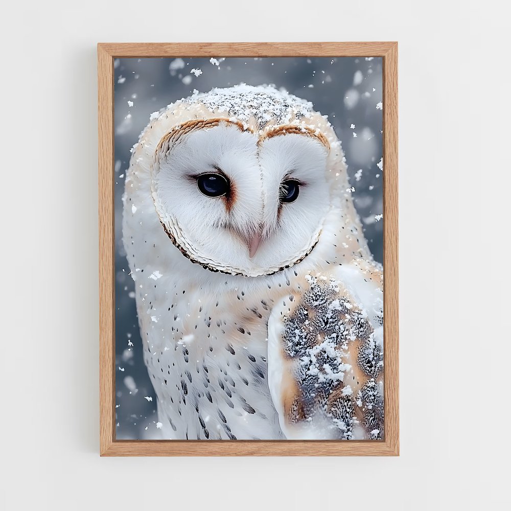 ap-snowy owl-10 cadre Bois clair