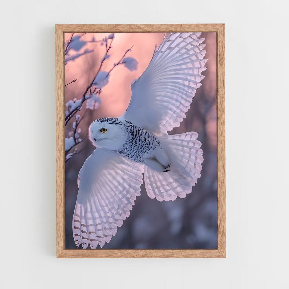 ap-snowy owl-7 cadre Bois clair