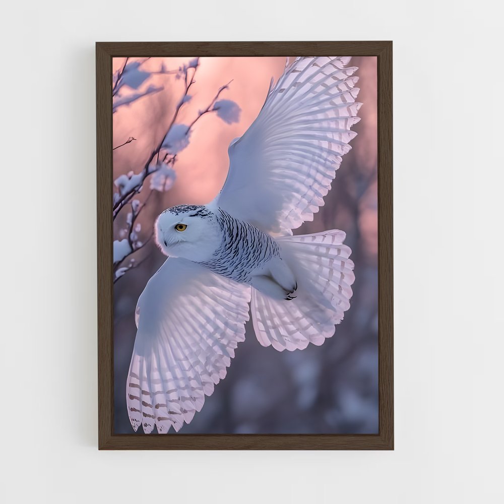 ap-snowy owl-7 cadre Bois foncé