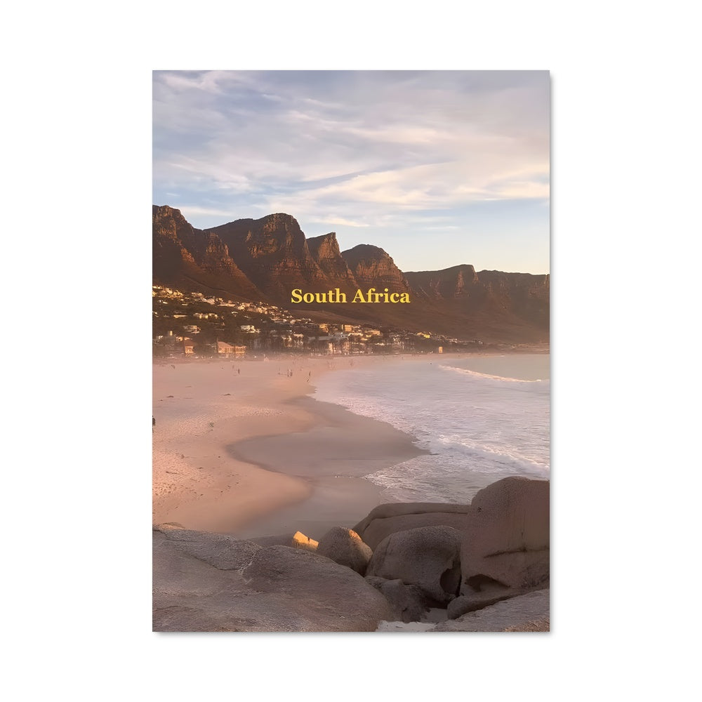 Poster Plage et Montagnes