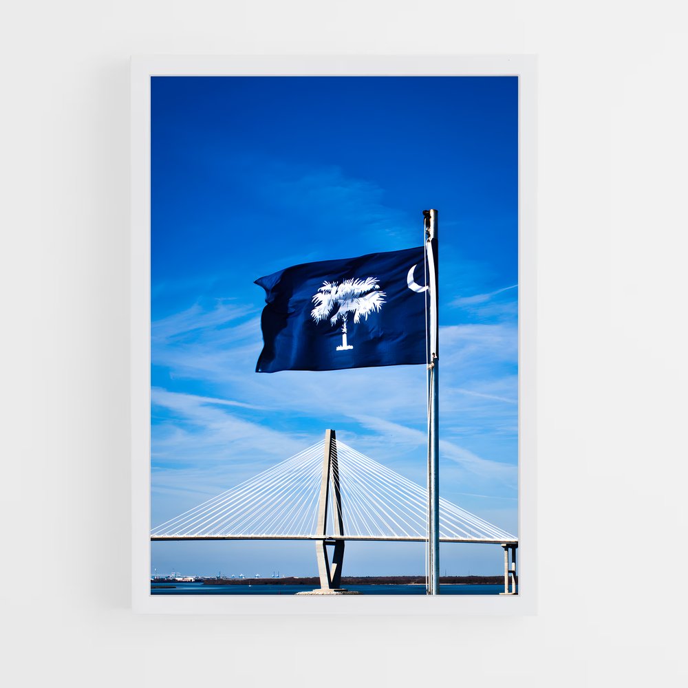 ap-south carolina flag-2 cadre Blanc