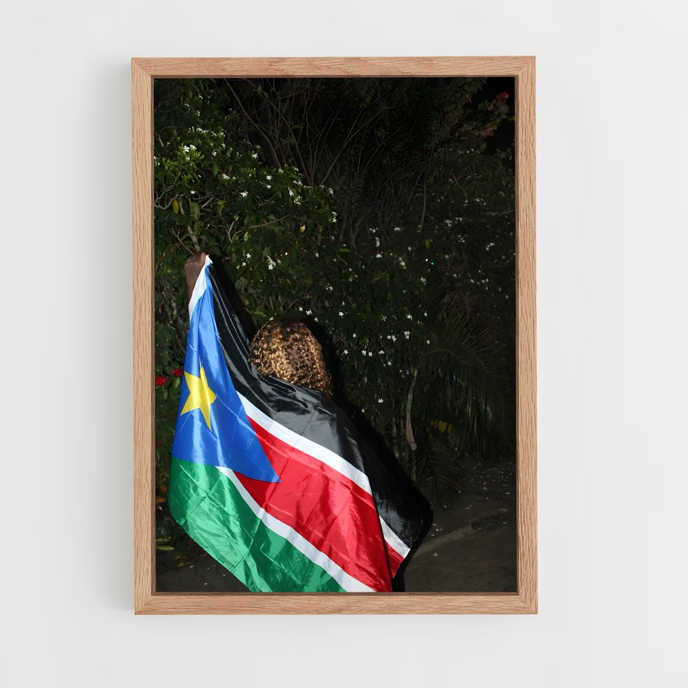 ap-south sudan flag-1 cadre Bois clair