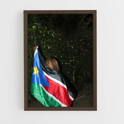 ap-south sudan flag-1 cadre Bois foncé