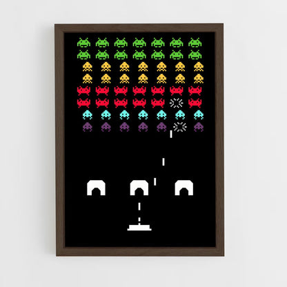 ap-space invaders-1 cadre Bois foncé
