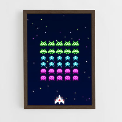 ap-space invaders-3 cadre Bois foncé