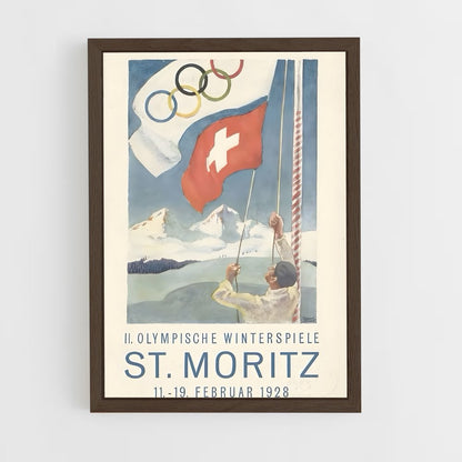 ap-st moritz 1928-2 cadre Bois foncé