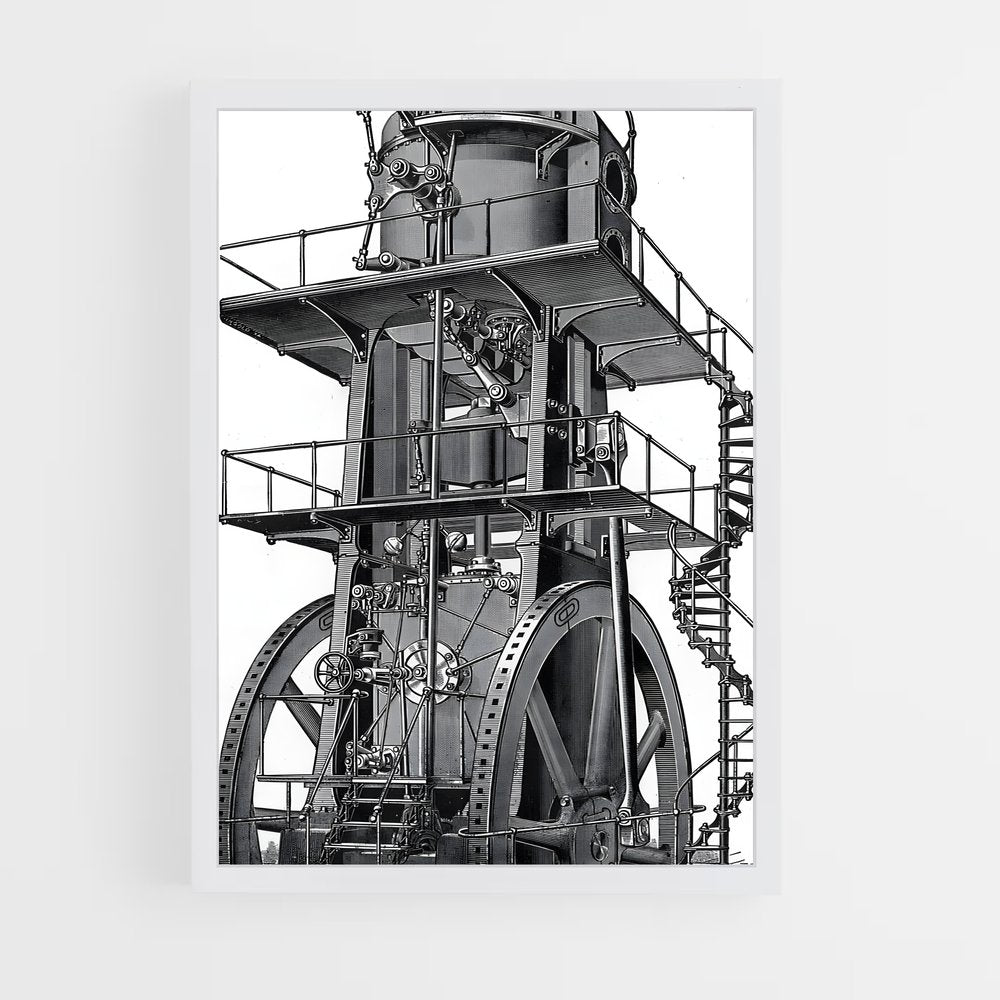 ap-steam engine-10 cadre Blanc
