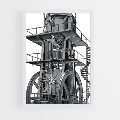 ap-steam engine-10 cadre Blanc