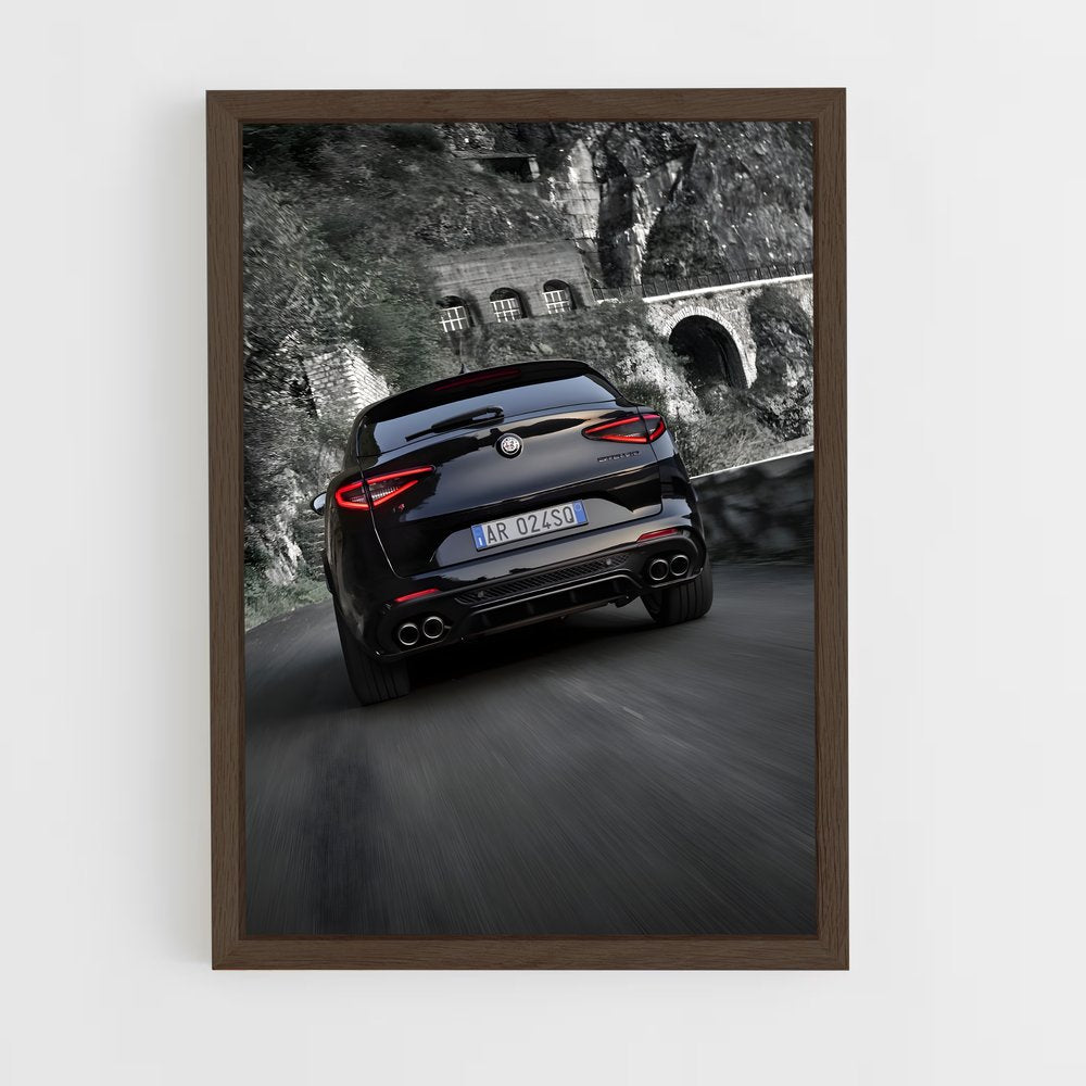 ap-stelvio quadrifoglio-3 cadre Bois foncé