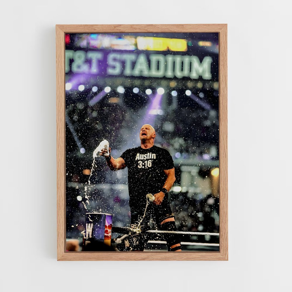 ap-stone cold steve austin-3 cadre Bois clair