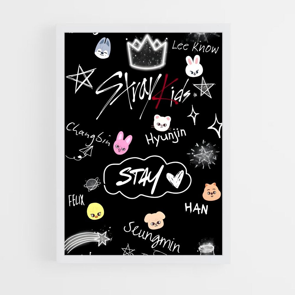 ap-stray kids-6 cadre Blanc