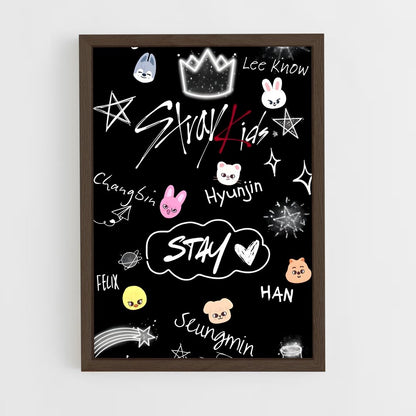 ap-stray kids-6 cadre Bois foncé