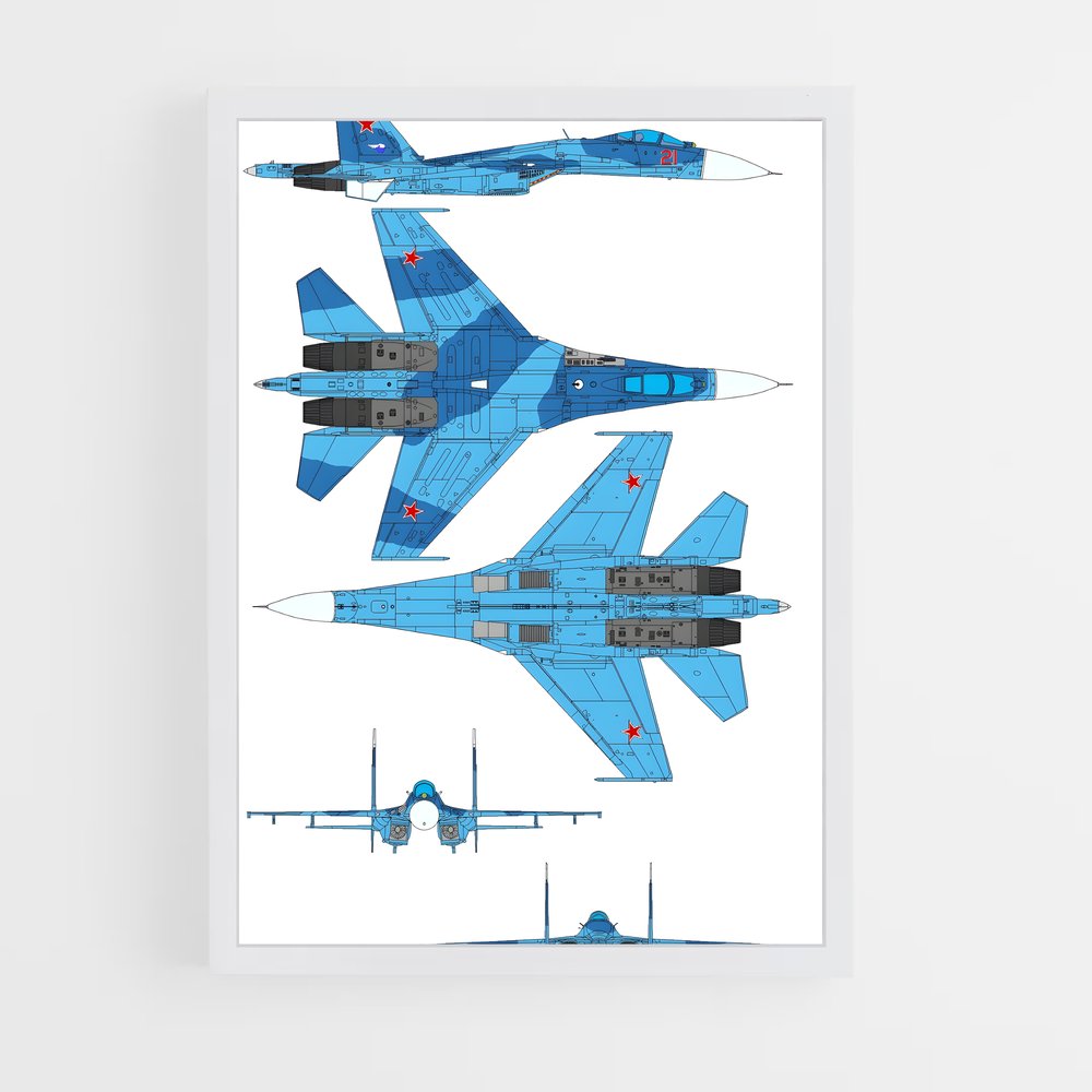 ap-su-27 flanker-3 cadre Blanc