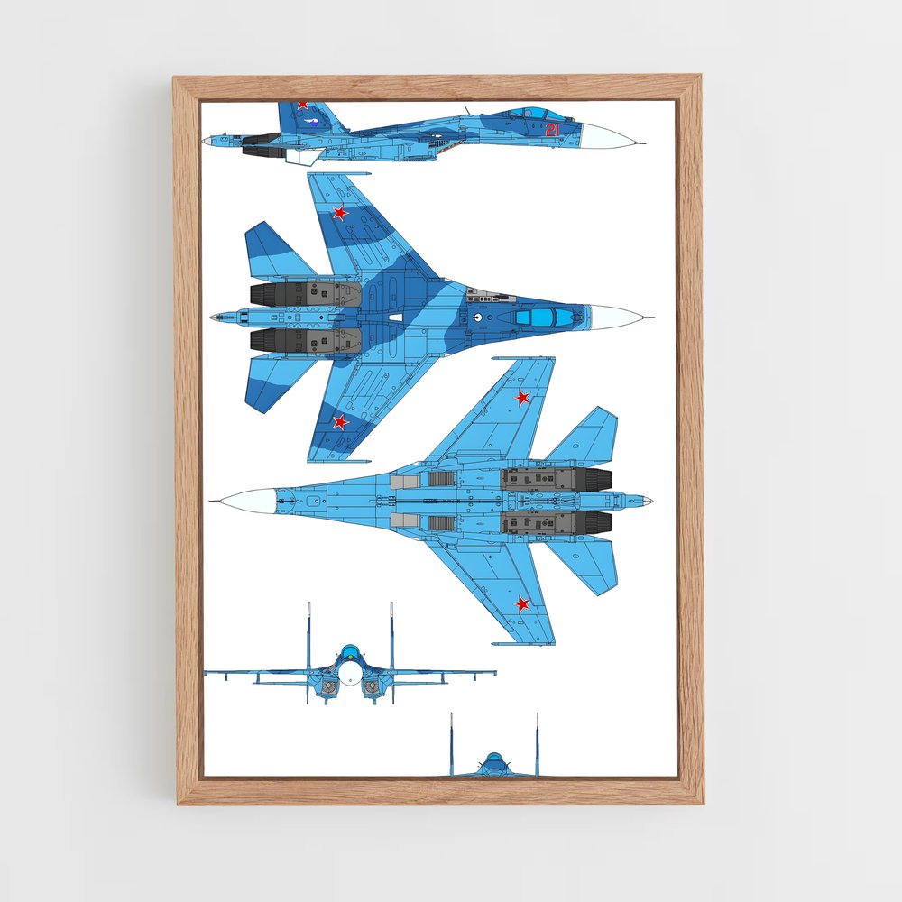 ap-su-27 flanker-3 cadre Bois clair