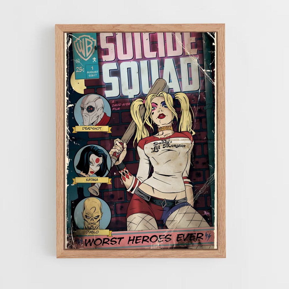 ap-suicide squad-8 cadre Bois clair