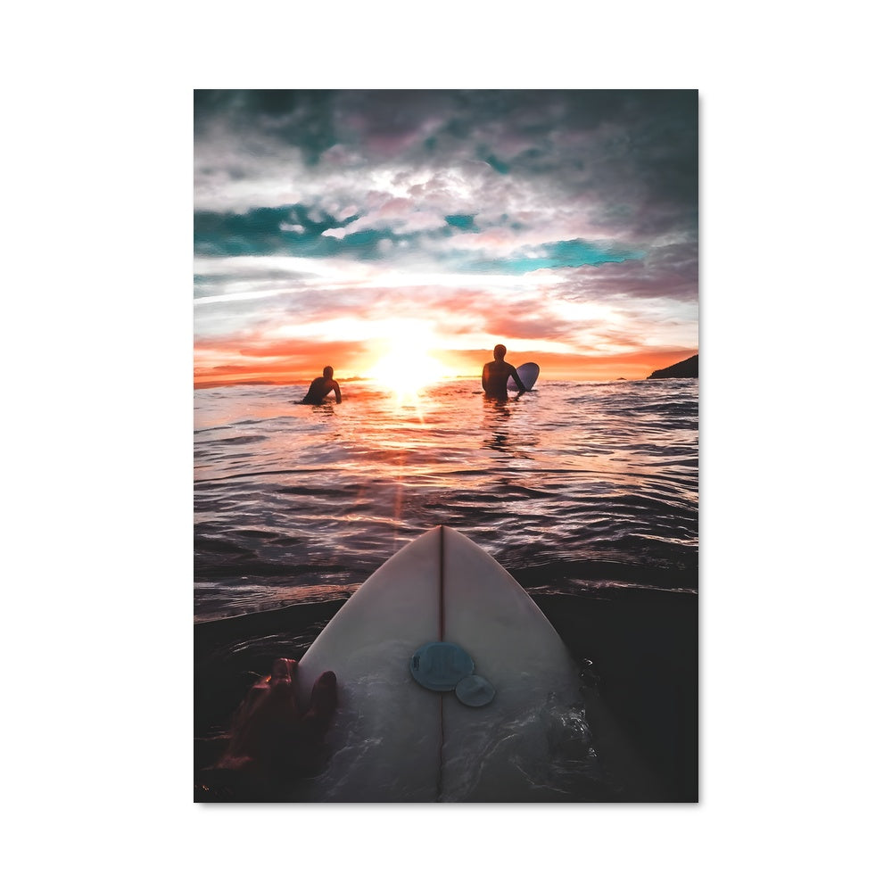 Poster Surf et Coucher de Soleil
