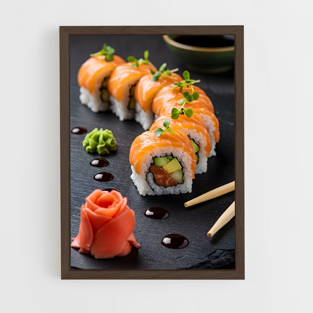 ap-sushi-5 cadre Bois foncé