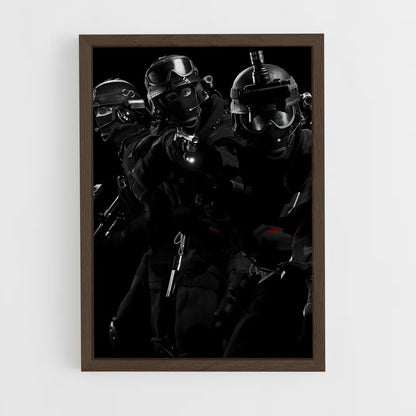ap-swat team-3 cadre Bois foncé