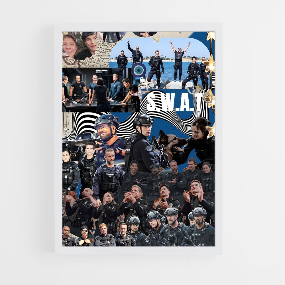 ap-swat team-5 cadre Blanc