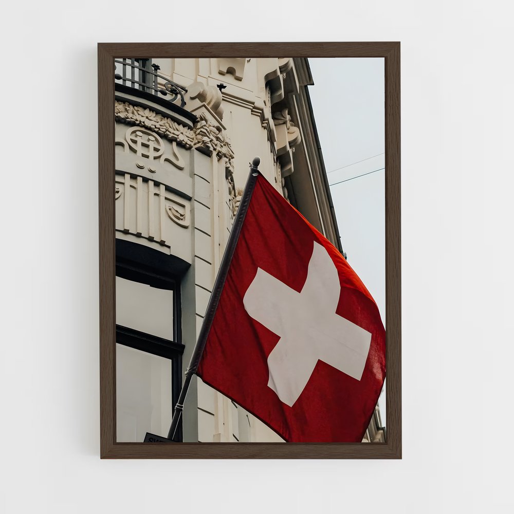 ap-switzerland flag-1 cadre Bois foncé