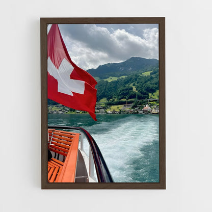 ap-switzerland flag-3 cadre Bois foncé